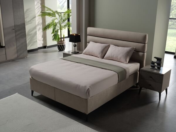 Alfa Düz Baza 120X200 - Zeus Krem - Large (29 Cm)