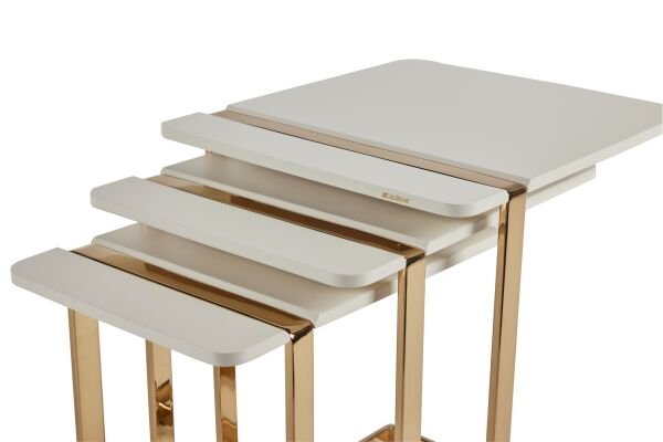 Resta Zigon Sehpa Krem Gold