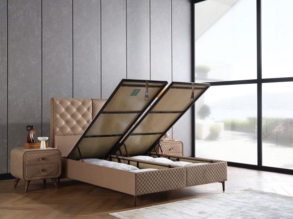 Alfa Nakışlı Baza Medium (26 Cm) - 120X200 - Vizon