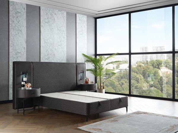 Oreo Nakışlı Baza Medium (26 Cm) - 180X200 - Antrasit